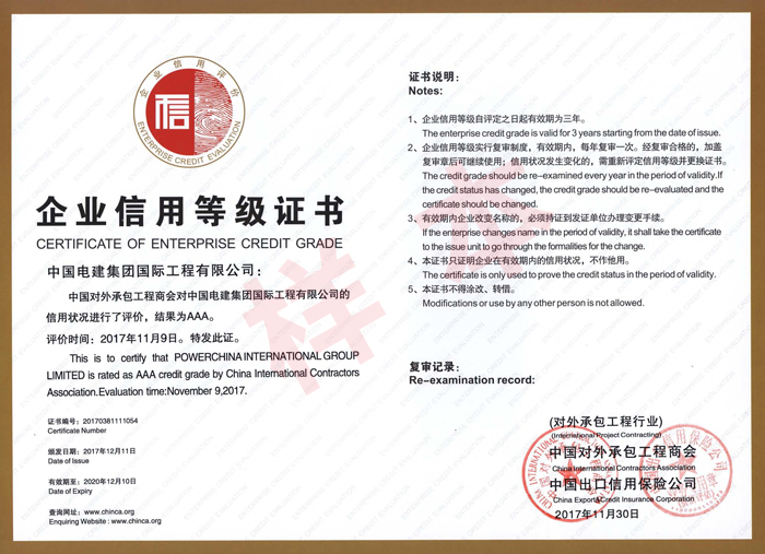 1.电建国际公司--承包商会AAA信用等级证书（2017.12.11--2020.12.10）.jpg